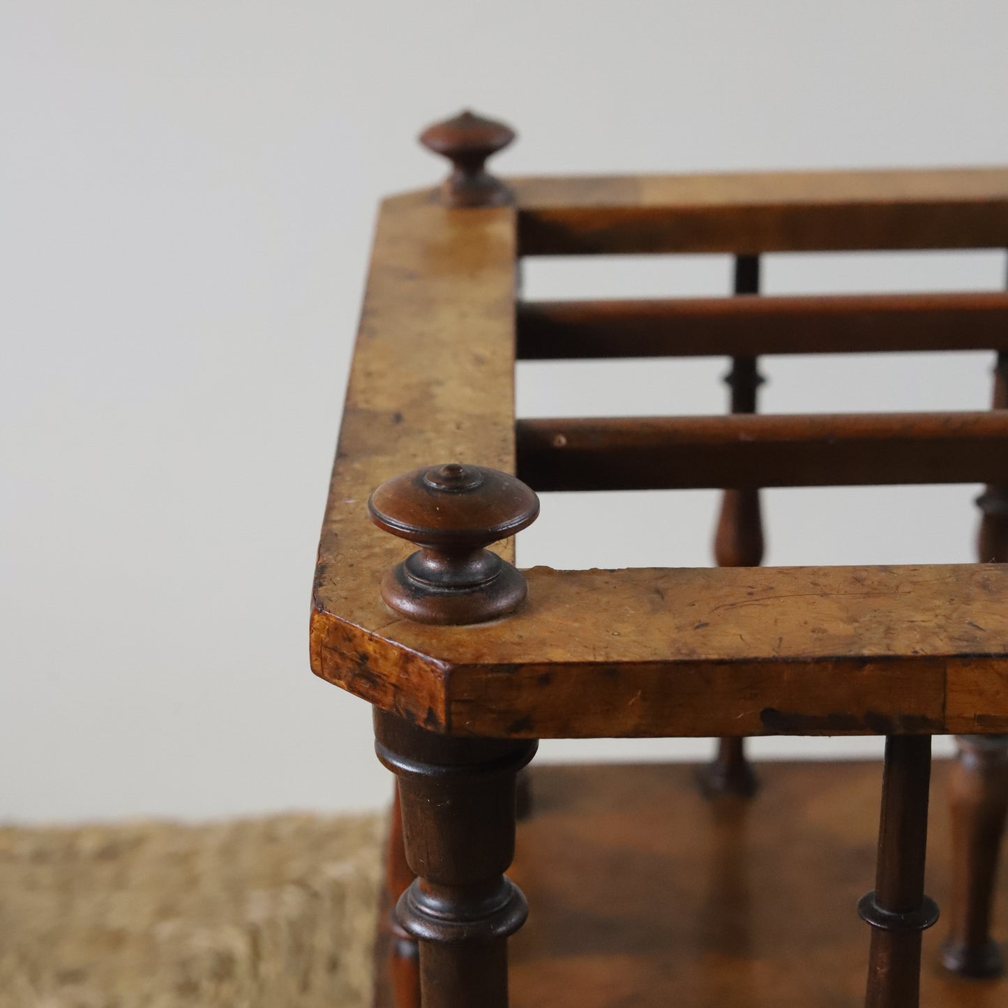 English Burr Walnut Canterbury C.1860