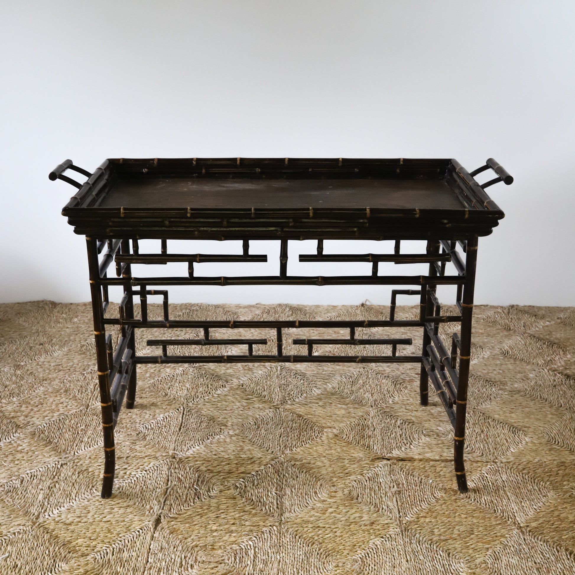 antique chinoiserie bamboo tray table