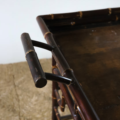Midcentury Chinoiserie Bamboo Tray Table