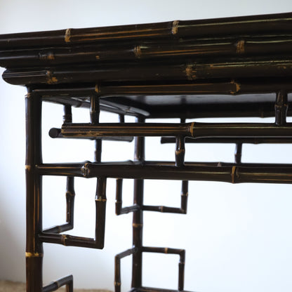 Midcentury Chinoiserie Bamboo Tray Table