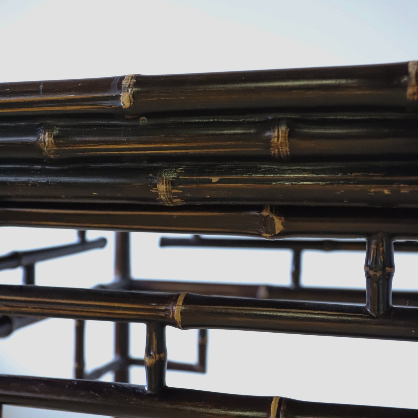 Midcentury Chinoiserie Bamboo Tray Table