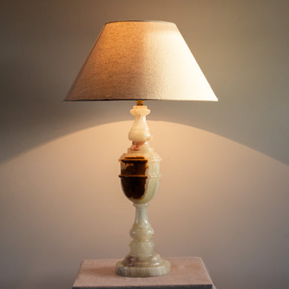 Pair of Super Quality Mid-Century Solid Onyx Table Lamps.