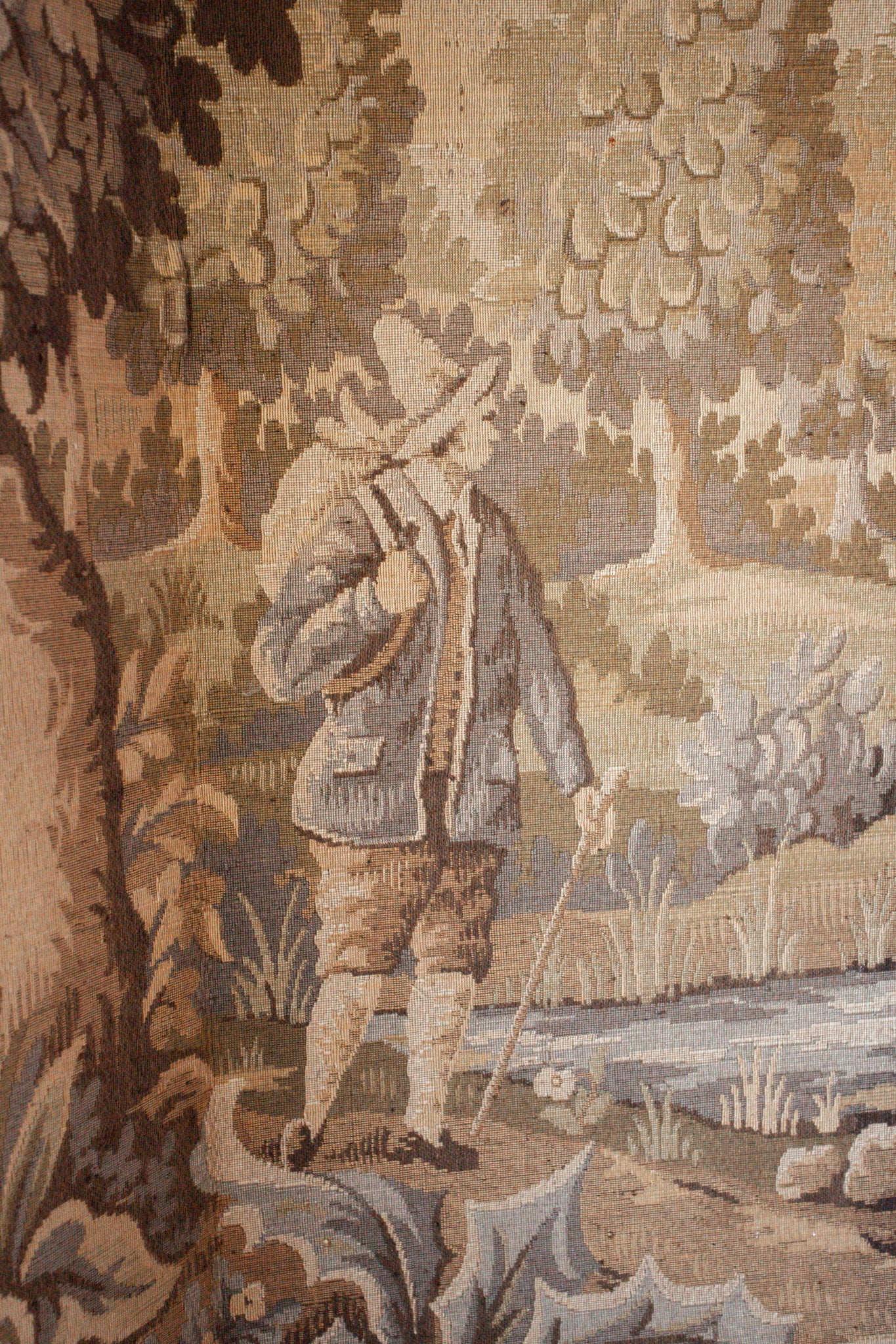 French Four Panel Folding Tapestry Screen.