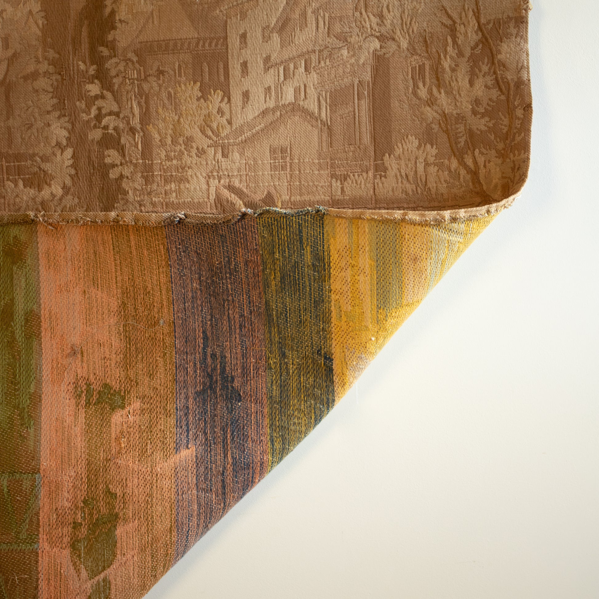 Close-up of a textured fabric with a pattern on a white background