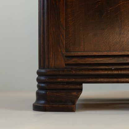 French Art Deco Oak and Marble Bedside cabinets (Pair)