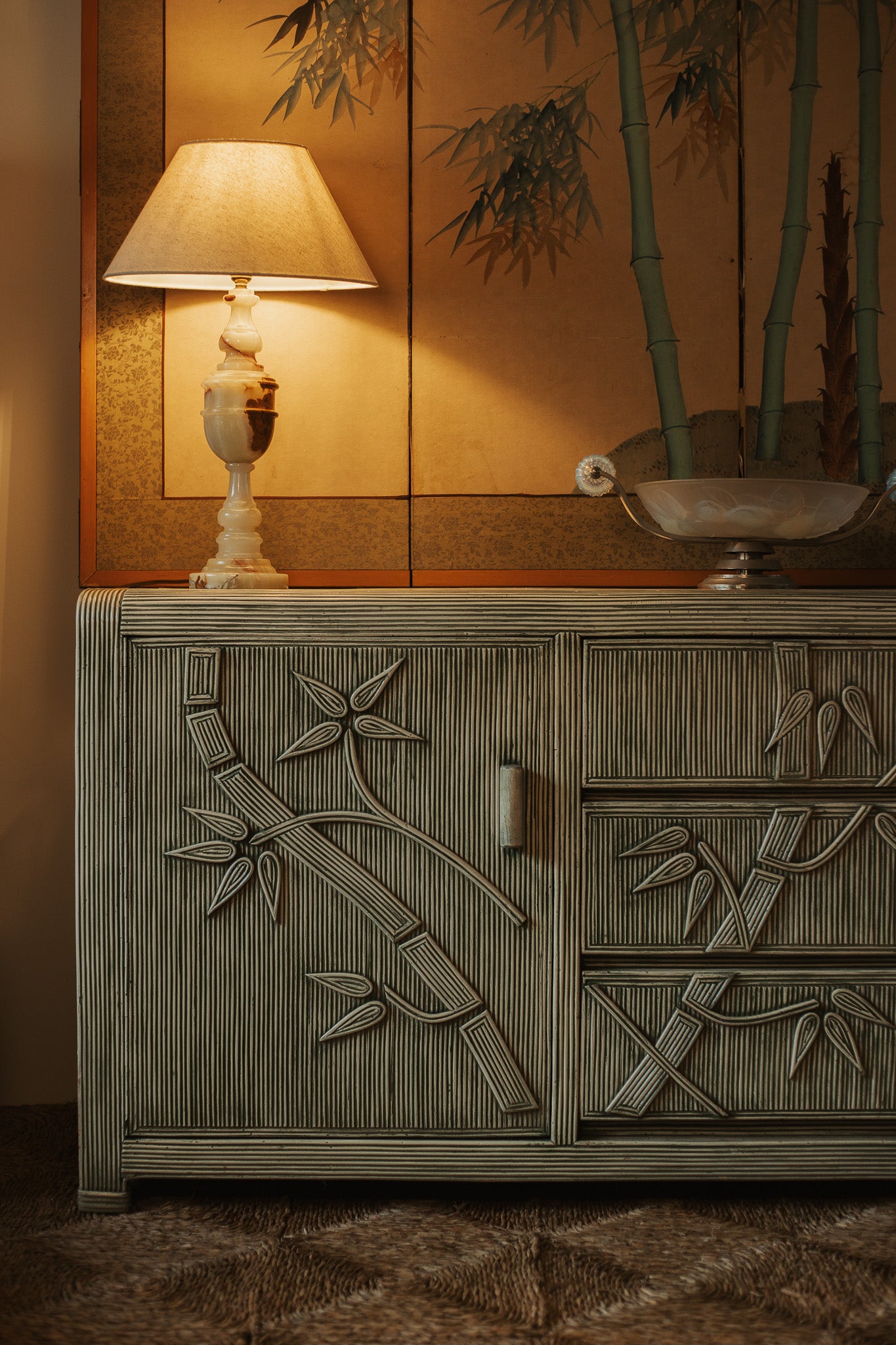 1970s Pencil Reed Sideboard atr Vivai del Sud