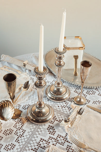 Vintage French Linen Tablecloth with Hand-Worked Filet Crochet Panels