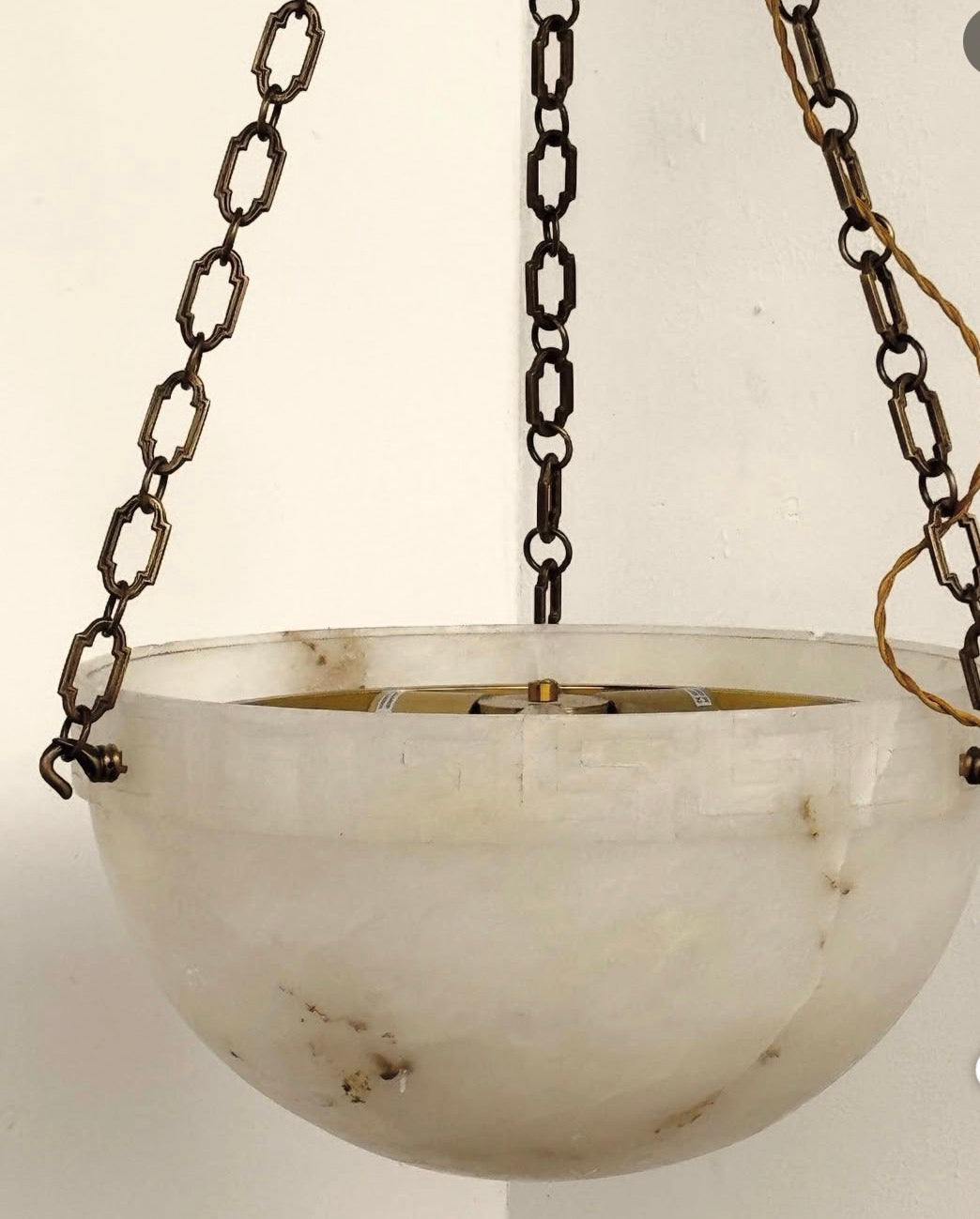 Marble Ceiling lampshade with iron hanging