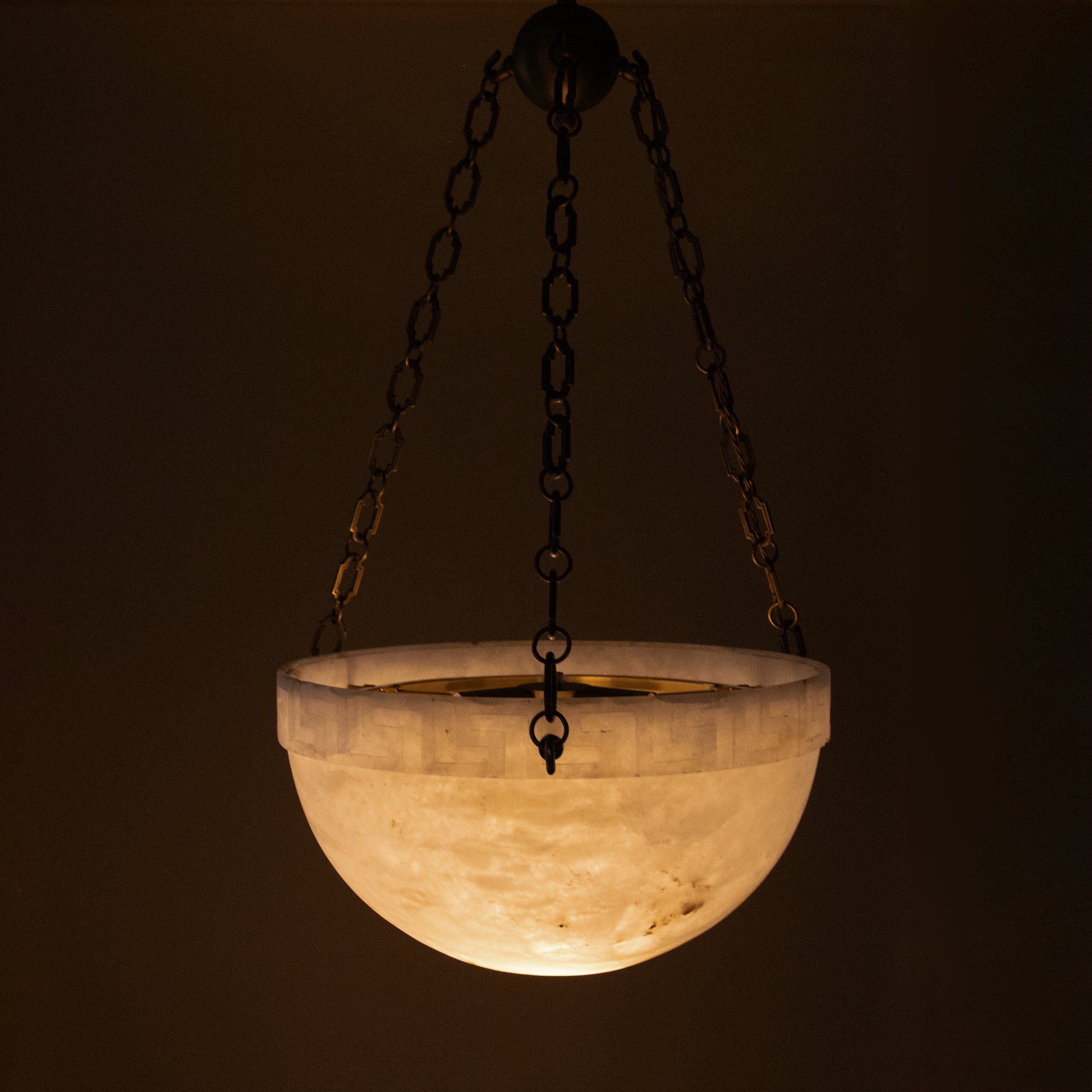 Marble Ceiling lampshade with iron hanging light on