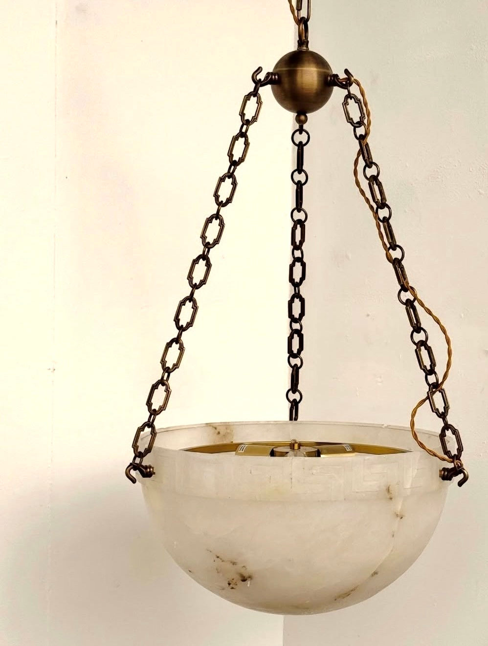 Marble Ceiling lampshade with iron hanging