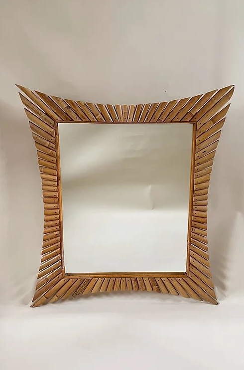 Vintage French Bamboo mirror