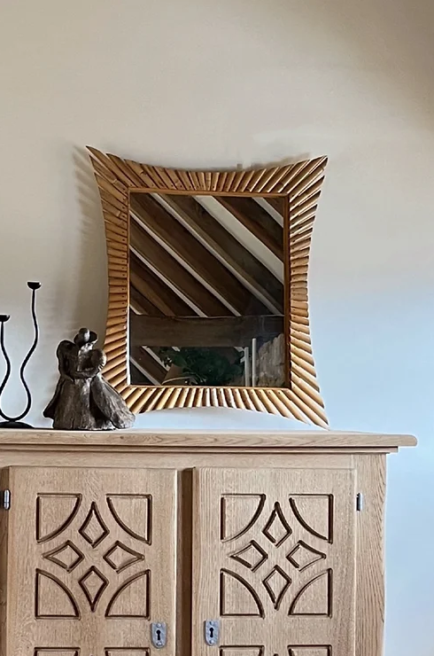 Vintage French Bamboo mirror