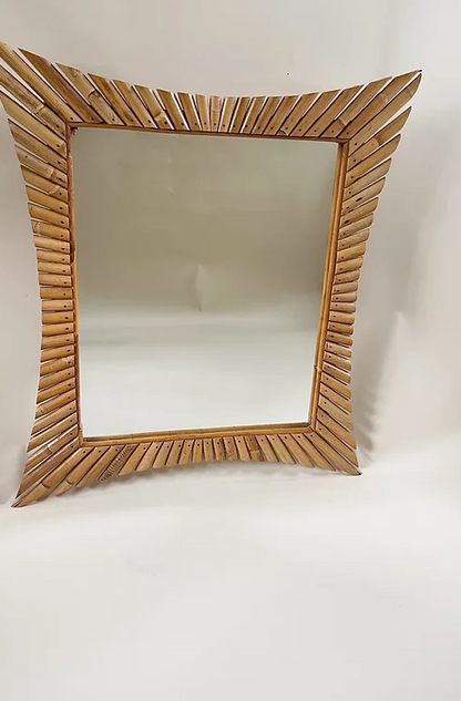 Vintage French Bamboo mirror
