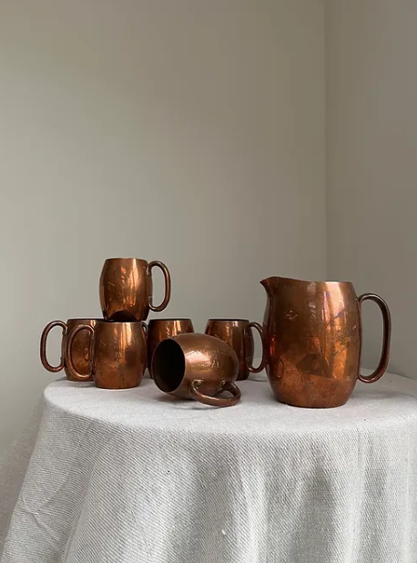 Mid-Century Copper Drinks Set