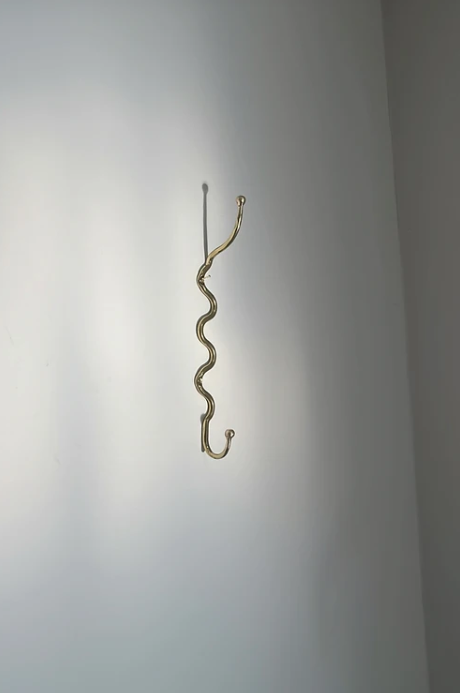 brass wavy hook brass wiggle hook for bathroom kitchen or hall, wave hook 