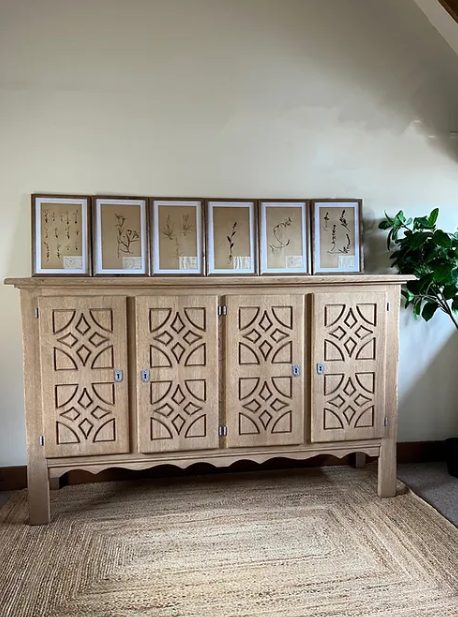 Vintage Swedish Oak Sideboard