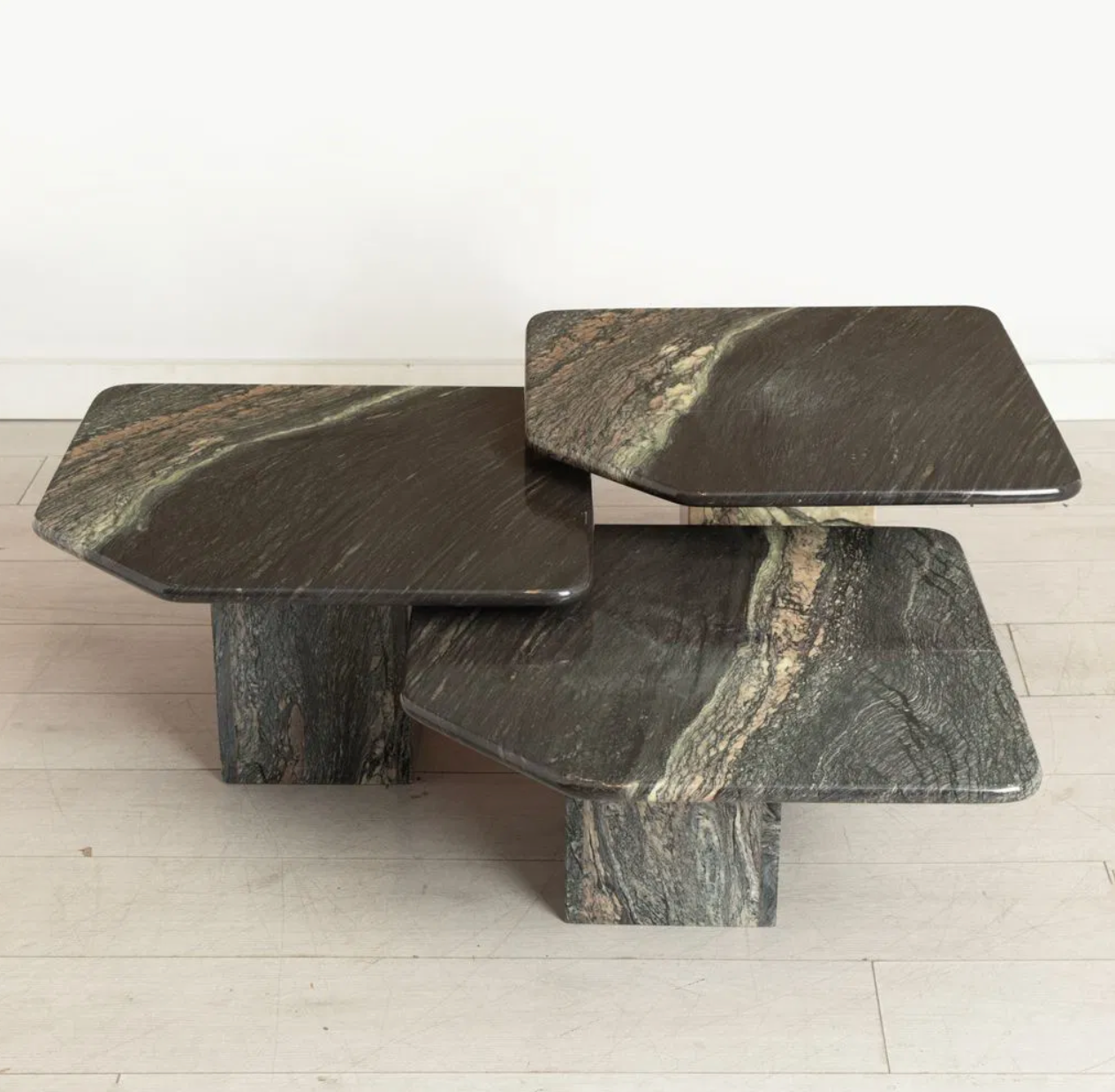 Vintage Trio of Italian Marble Coffee / Side Tables c.1970