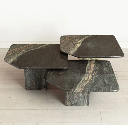 Vintage Trio of Italian Marble Coffee / Side Tables c.1970