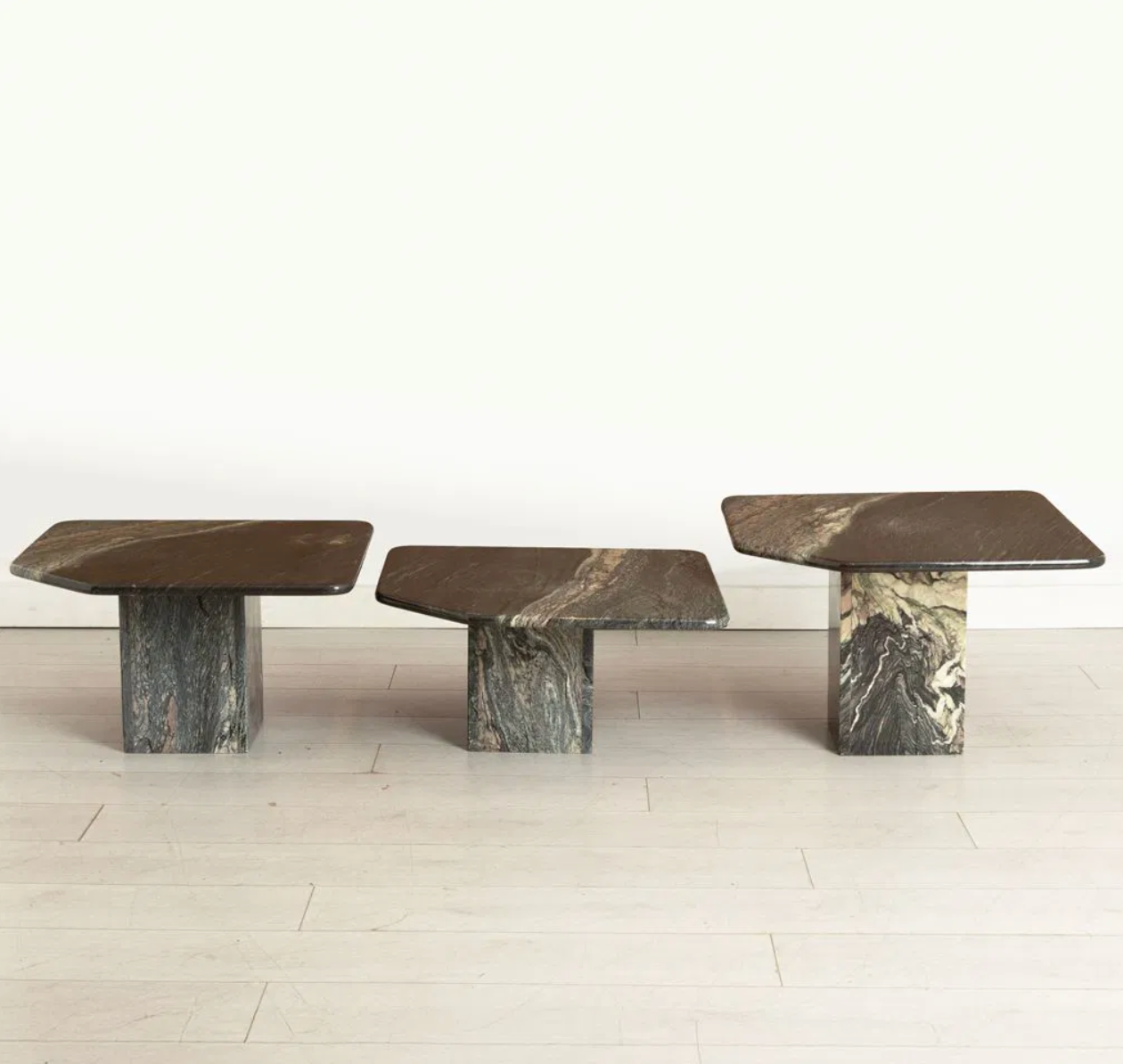 Vintage Trio of Italian Marble Coffee / Side Tables c.1970