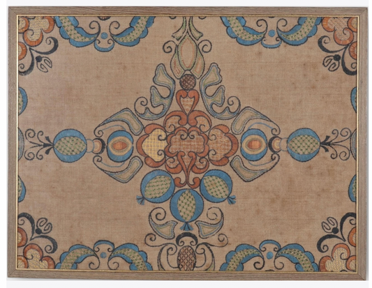 Framed 18th Century Swedish Embroidery
