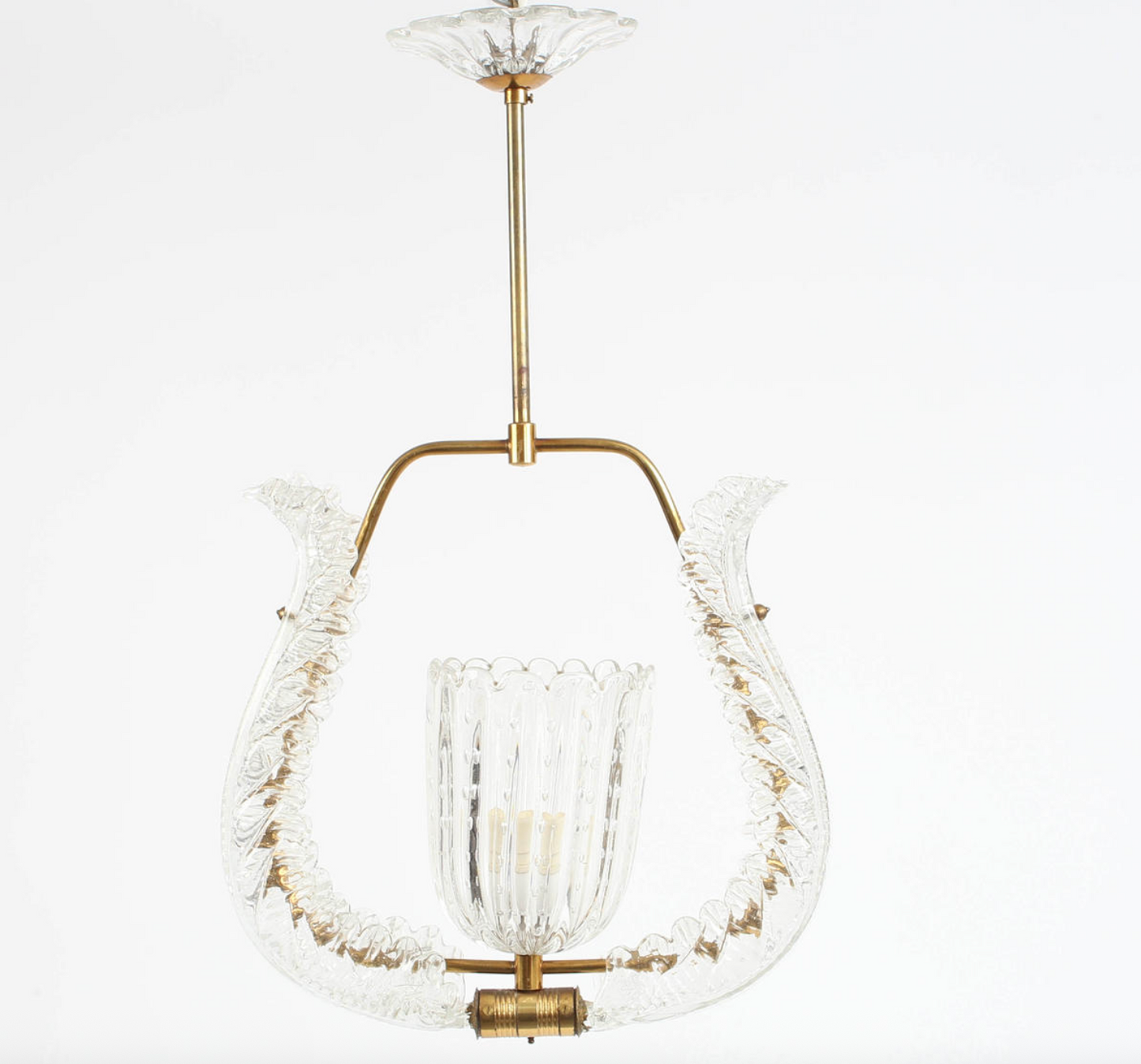 Mid-Century Murano Glass Pendant Light attr. Barovier & Toso
