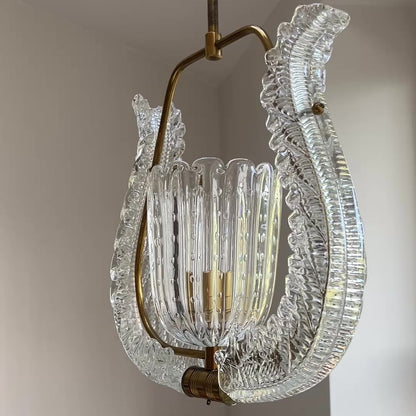 Mid-Century Murano Glass Pendant Light attr. Barovier & Toso